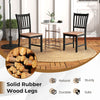 Set of 4 dining chairs with spindle back, solid rubber wood legs, walnut finish, ideal for home or office use.
