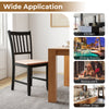 Set of 4 spindle back dining chairs with rubber wood legs and walnut finish, ideal for kitchen or dining room use.