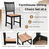 Set of 4 dining chairs with spindle back design, solid rubber wood legs, and walnut finish for comfortable seating.