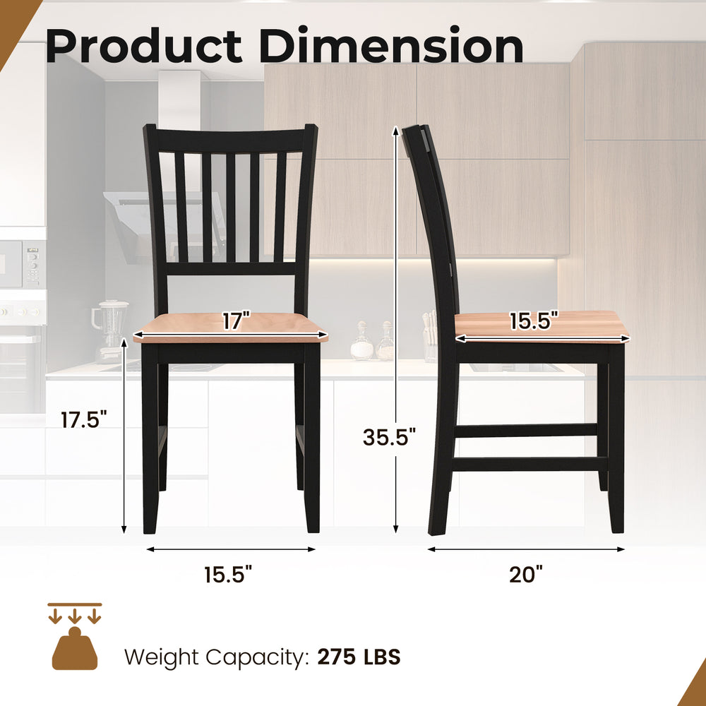 Set of 4 dining chairs with spindle back, solid rubber wood legs, and walnut finish, ideal for home and office use.
