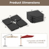 Patio Offset Umbrella Base with four stackable HDPE plates, featuring easy-fill spouts for stability in outdoor.