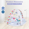 Baby play gym mat with colorful unicorn design, featuring 5 detachable toys for infants aged 0-12 months.