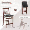 Counter height folding chair with padded seat, brown rubber wood legs, and ergonomic design for kitchen island use.