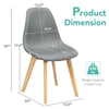 Dimensions of a modern dining chair with wood legs and fabric cushion seat, supporting up to 330 lbs for versatile use.