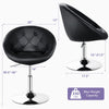 Modern adjustable swivel round PU leather chair in black with tufted back, ideal for home or bar use, max weight 330.
