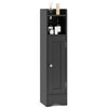 Slim Bathroom Cabinet Corner with 1 Door and Adjustable Shelves-Black - Gallery View 1 of 1