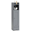 Slim Bathroom Cabinet Corner with 1 Door and Adjustable Shelves-Gray - Gallery View 1 of 1