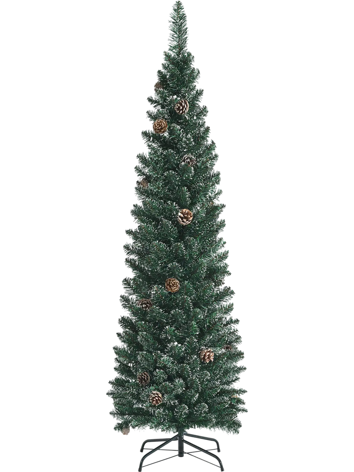 Costway Snowy Artificial Pencil Christmas Tree w/ Pine Cones 84271960 New