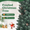 Snowy artificial pencil Christmas tree with 214 branches and 25 pine cones, perfect for festive home decoration.