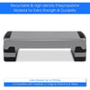 Adjustable 35-inch aerobic cardio stepper in gray, designed for home workouts, supports up to 550 lbs with risers.