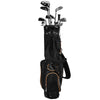 9-inch golf stand bag with 7-way divider, multiple pockets, and padded straps for comfortable carrying.