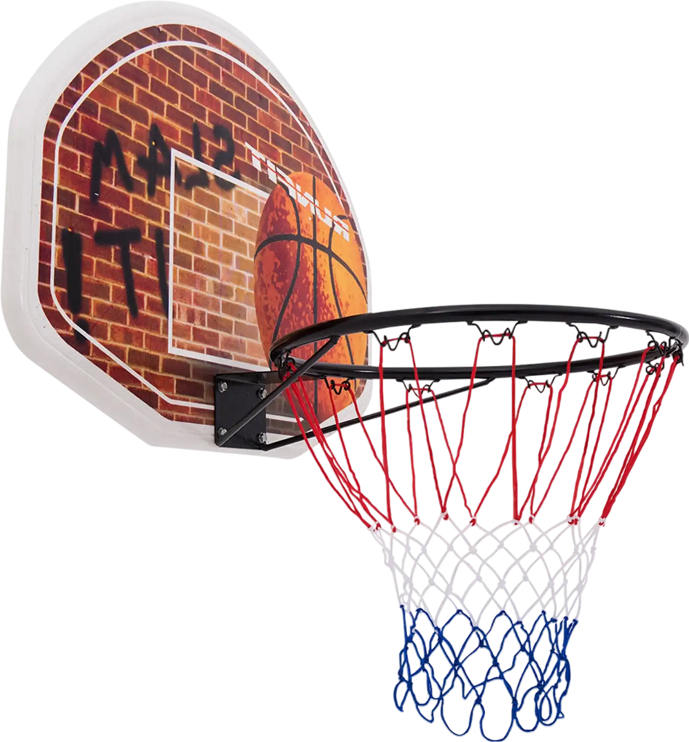 Wall Mounted Fan Backboard with Basketball Hoop and 2 Nets