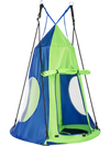 Colorful 2-in-1 kids hanging chair and swing tent set, featuring a detachable design for indoor or outdoor play.