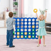 Children playing with the Jumbo 4-to-Score Giant Game Set, featuring 42 colorful rings for outdoor fun and skill.