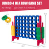 Jumbo 4-to-Score game set with 42 rings in green and yellow, designed for outdoor fun and improving motor skills.