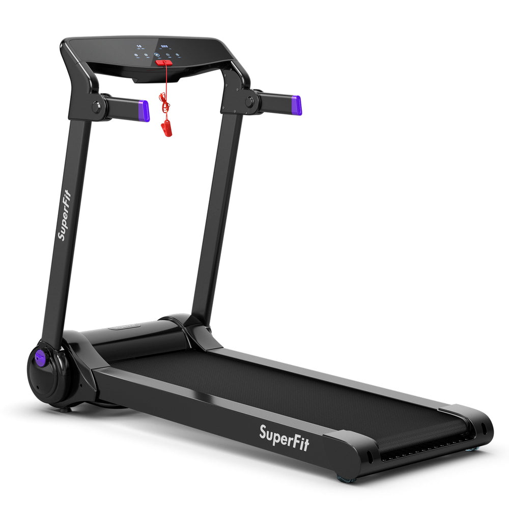 3HP Electric Folding Treadmill with Bluetooth Speaker-Purple - Gallery View 1 of 12