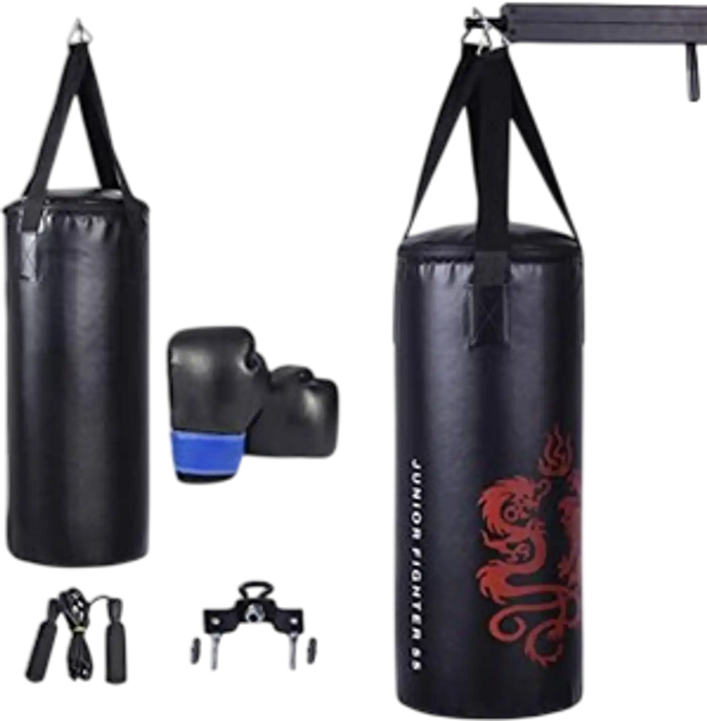 5 Pieces 40Lbs Filled Punching Boxing Set with Jump Rope and Gloves