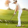 Women's golf club set with lightweight carbon shafts, soft grips, and stylish design for beginners on the course.