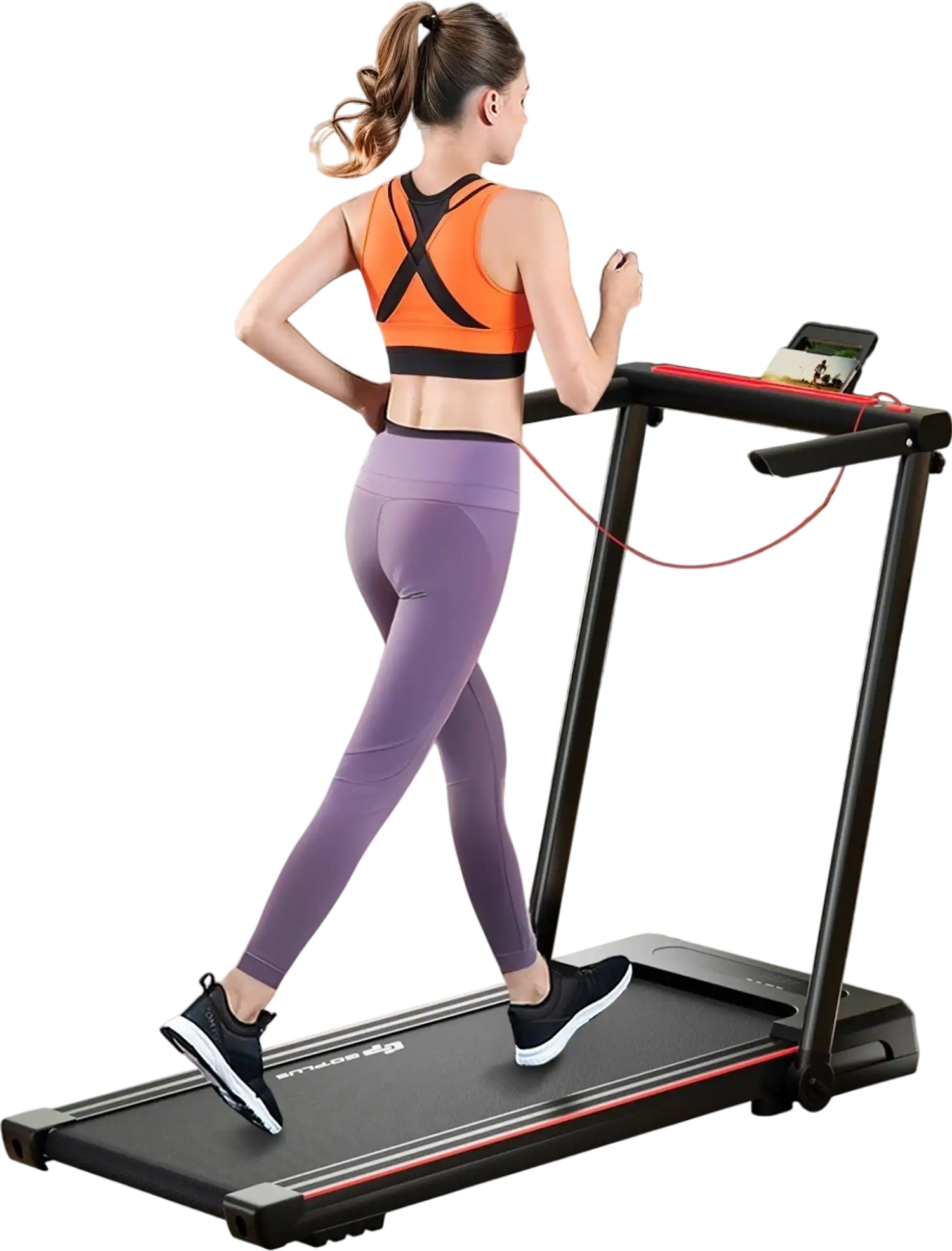 Costway 3-in-1 Folding Treadmill Large Desk LCD Display Black 58714923 New