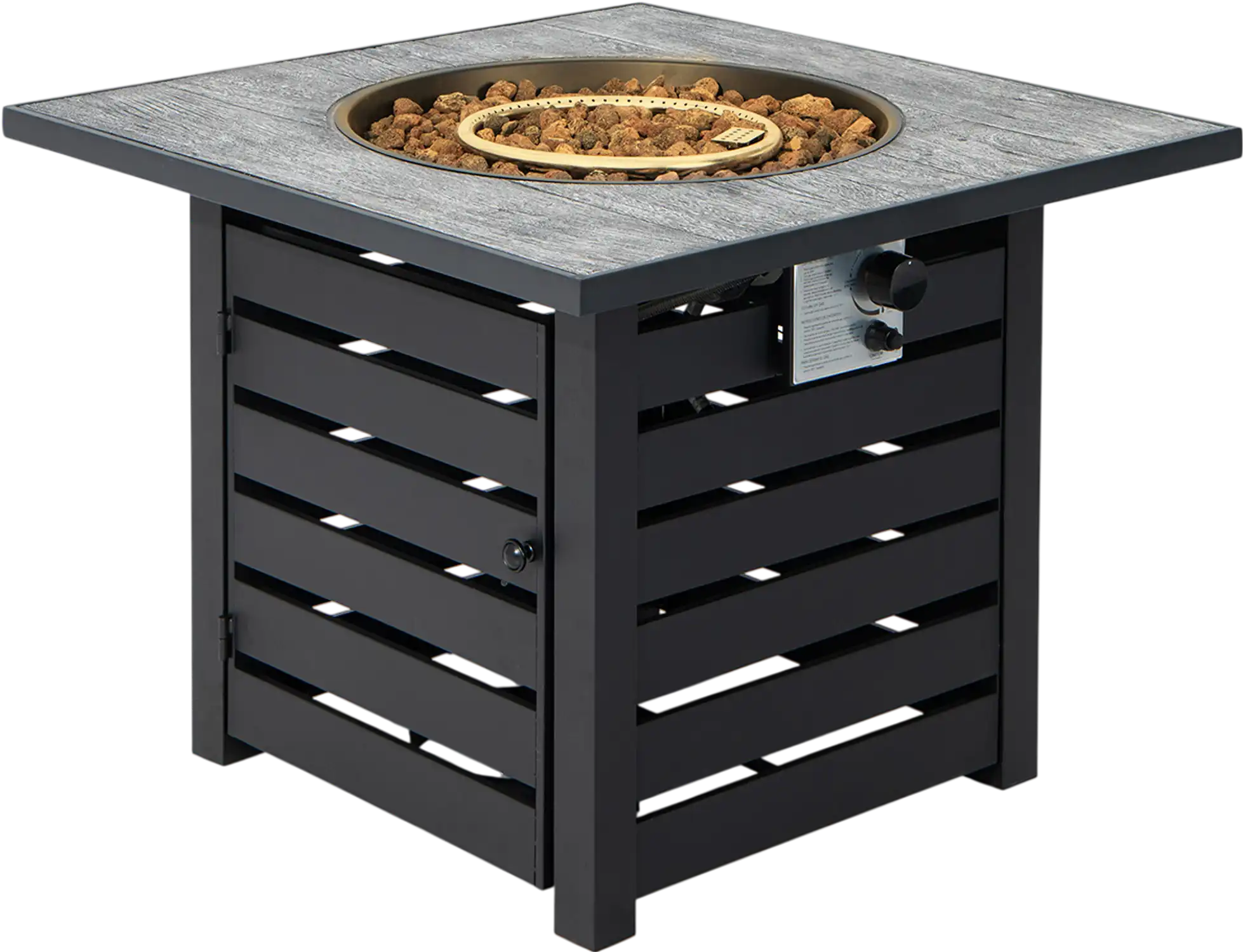 Costway Square Propane Fire Pit Table w/ Lava Rocks Rain Cover 36504817 New