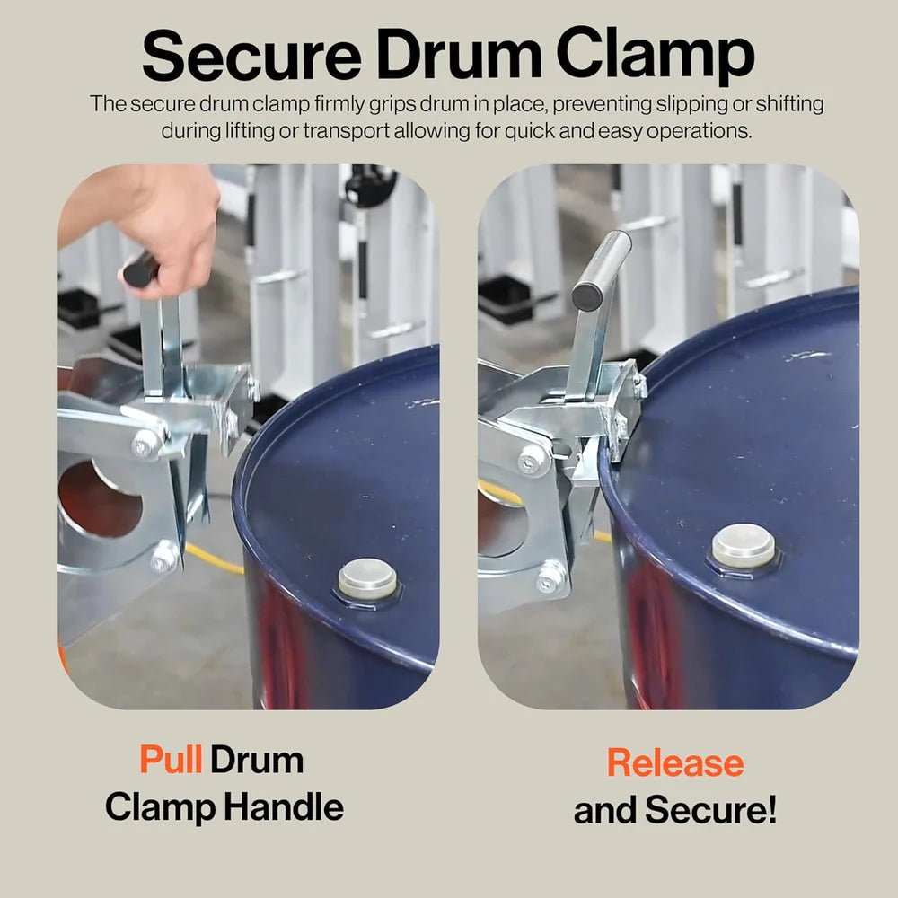 Super Handy GUO138 Hydraulic Drum Lifter for 55 Gal. Drums 550 Lbs Capacity New