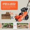 SuperHandy Superhandy 15HP Gas Powered Stump Grinder, 420cc 4-Stroke Engine, 8 Tungsten Carbide Teeth, Towable Design with 13" Pneumatic Tires for Heavy-Duty Wood Stump Removal