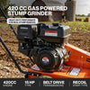 SuperHandy Superhandy 15HP Gas Powered Stump Grinder, 420cc 4-Stroke Engine, 8 Tungsten Carbide Teeth, Towable Design with 13" Pneumatic Tires for Heavy-Duty Wood Stump Removal