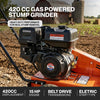 SuperHandy Superhandy 15HP Gas-Powered Stump Grinder with Electric Start, 420cc Engine, Sweep Function, Adjustable Angled & Foldable Handle, 8 Tungsten Carbide Teeth