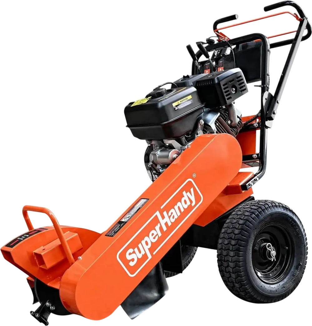 SuperHandy Superhandy 15HP Gas-Powered Stump Grinder with Electric Start, 420cc Engine, Sweep Function, Adjustable Angled & Foldable Handle, 8 Tungsten Carbide Teeth