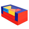 Colorful 4-in-1 foam playset for toddlers, featuring 8 pieces that can be used as a sofa, cushion, or table.