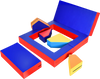 Colorful 8-piece foam shapes playset for toddlers, featuring various shapes for climbing and crawling activities.