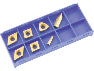 Grizzly T23909 Lathe Tooling Inserts K20 TiN Insert Set 7 for T10295 Cast-Iron New