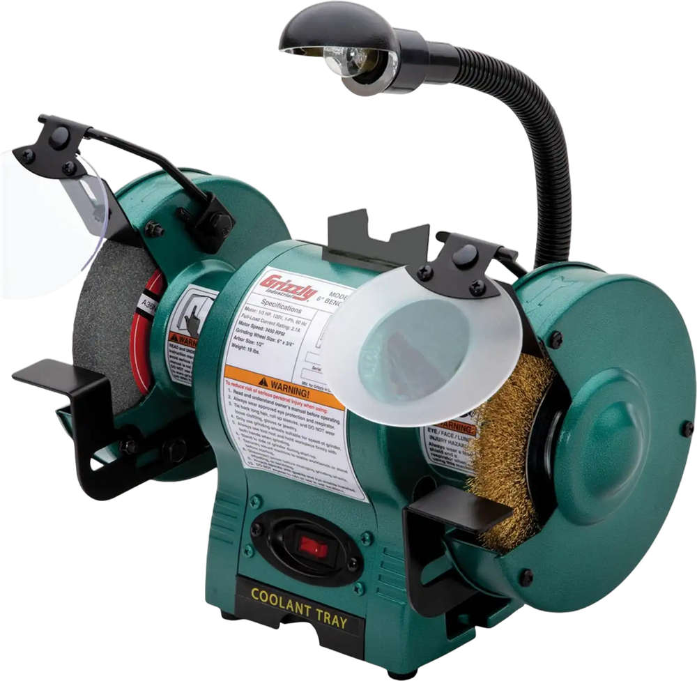 Grizzly T24463 - 6" Bench Grinder with Work Light