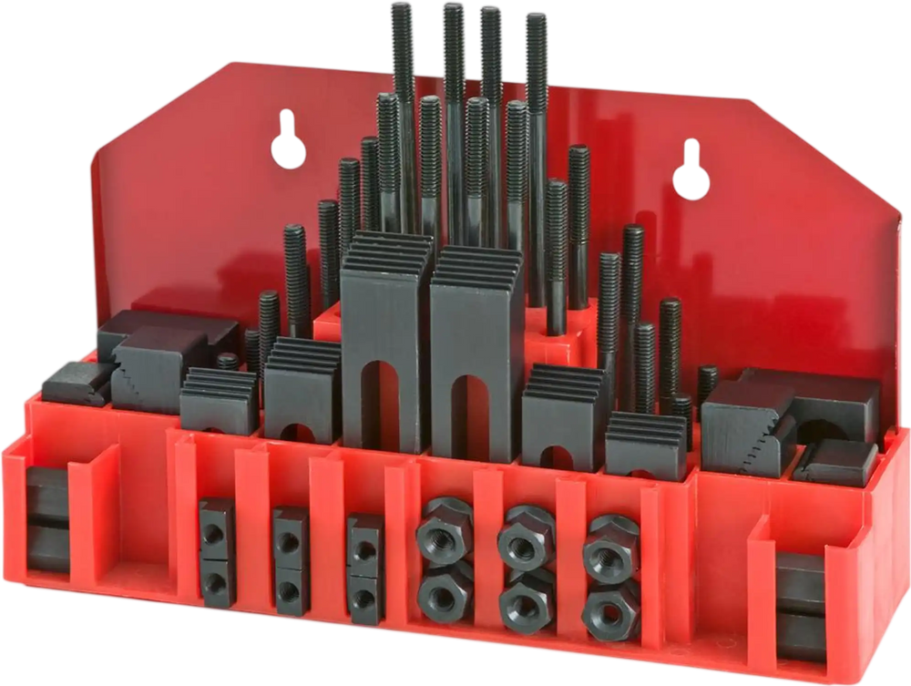 Grizzly T25250 - 58 Pc. Clamping Kit For 5/16"-18, 3/8" T-Slot