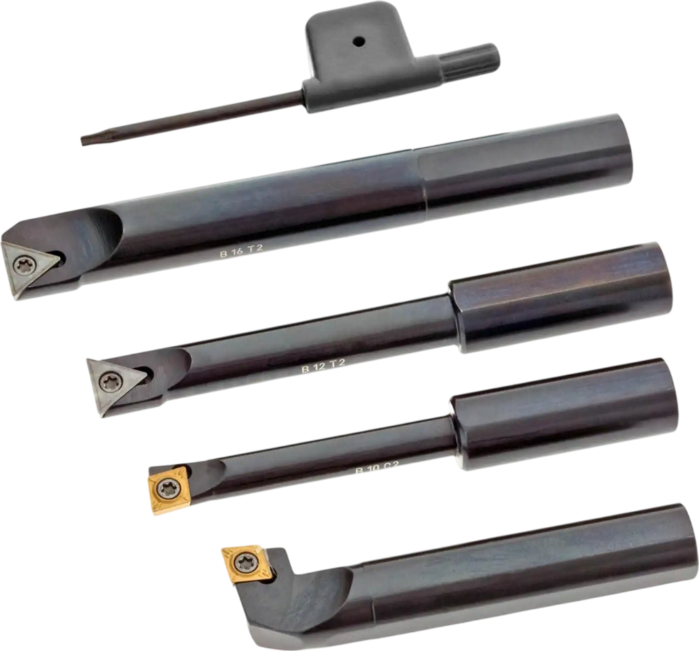 Grizzly T25801 - Axial and Radial Boring Bar Set with Inserts, 4 Pc.