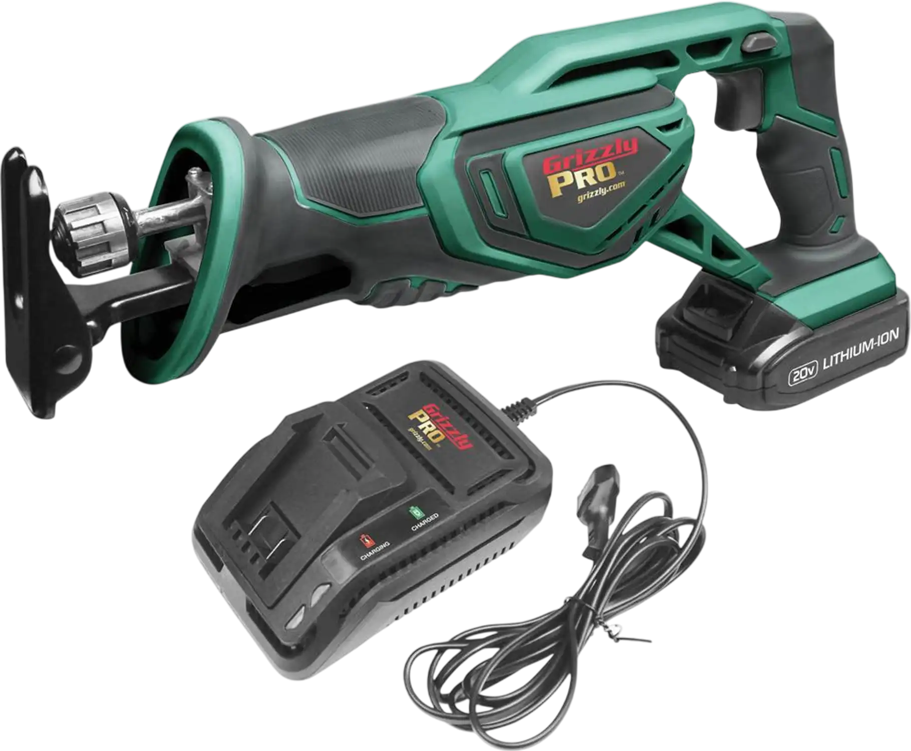 Grizzly T30294X1 Reciprocating Saw 20V Kit Li-Ion Battery Charger New