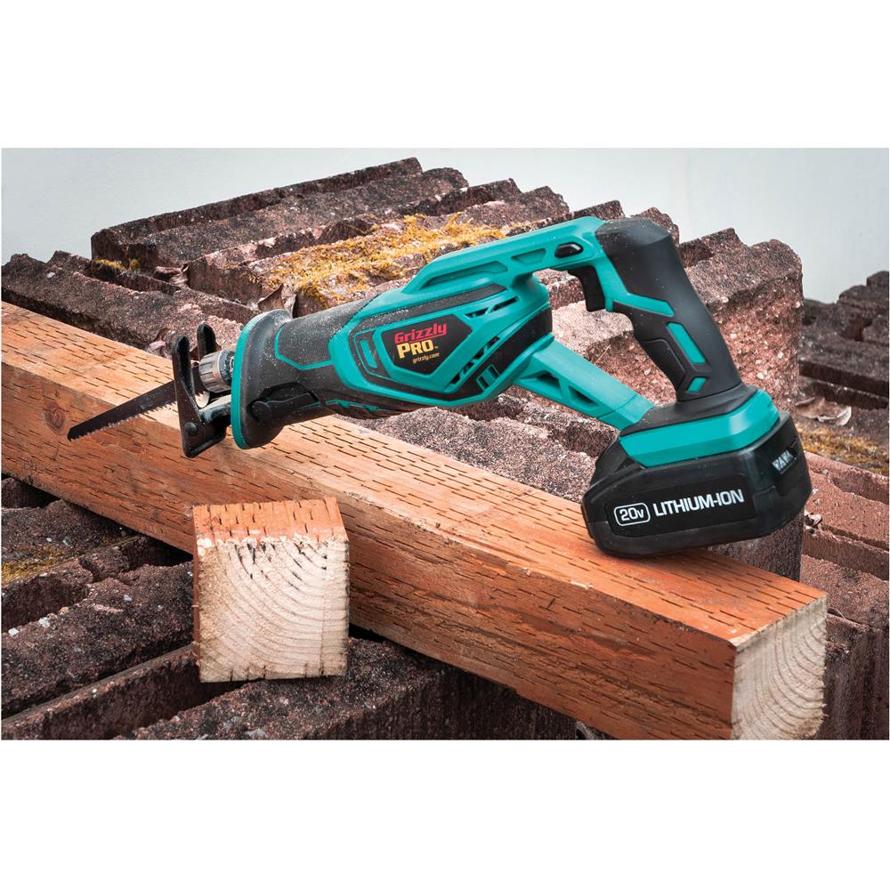 Grizzly PRO T30294X1 - 20V Reciprocating Saw Kit with Li-Ion Battery & Charger