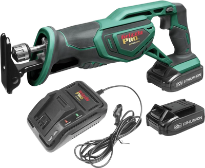 Grizzly T30294X2 Reciprocating Saw PRO 20V Kit with 2 Li-Ion Batteries & Charger New