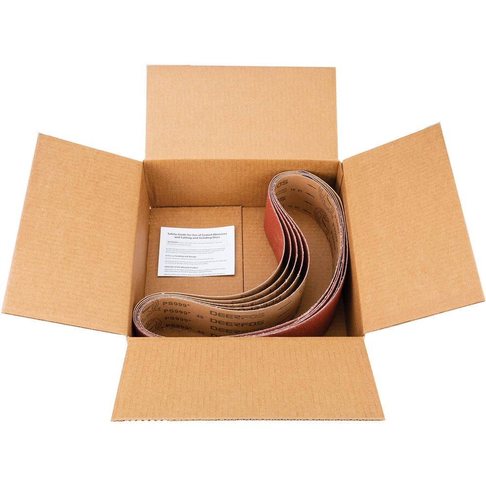 Grizzly T31809 - 4" x 48" Ceramic Sanding Belt 40 grit, 5 Pk.