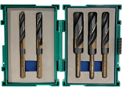 Grizzly T31987 Specialty Drill Bits PRO 5 Pc M35 Cobalt Silver & Deming Drill Bit Set New
