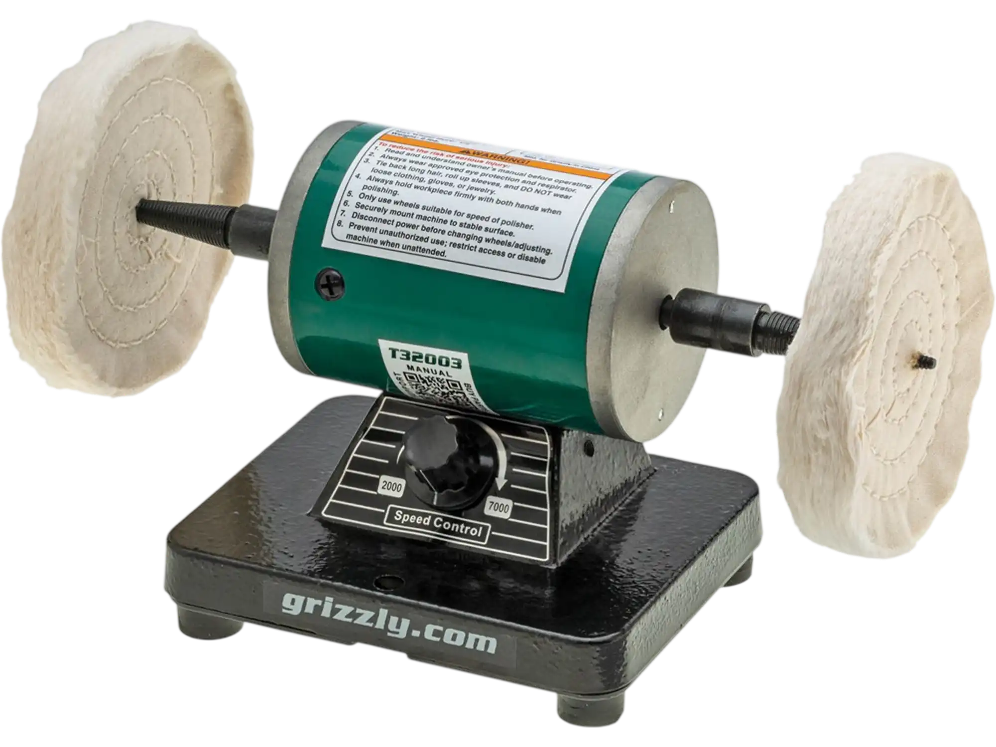 Grizzly T32003 Buffer 1/4 HP Variable-Speed Mini Benchtop Polisher New