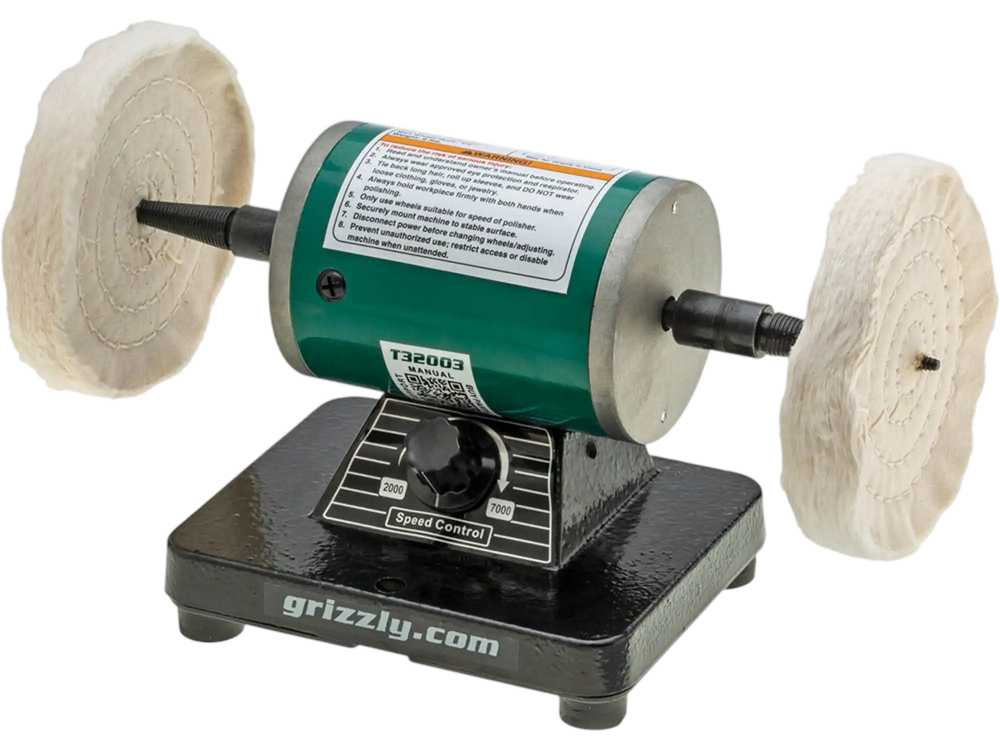 Grizzly T32003 - 1/4 HP Variable-Speed Mini Benchtop Polisher