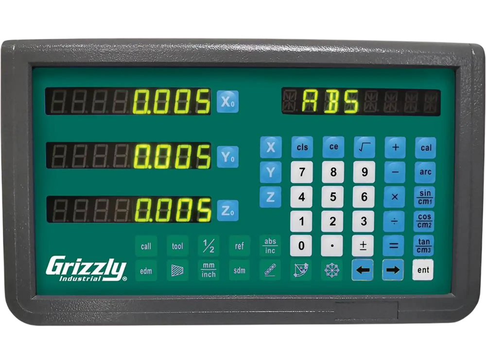 Grizzly T33006 - 7-7/8" x 21-11/16" 2-Axis Mill DRO