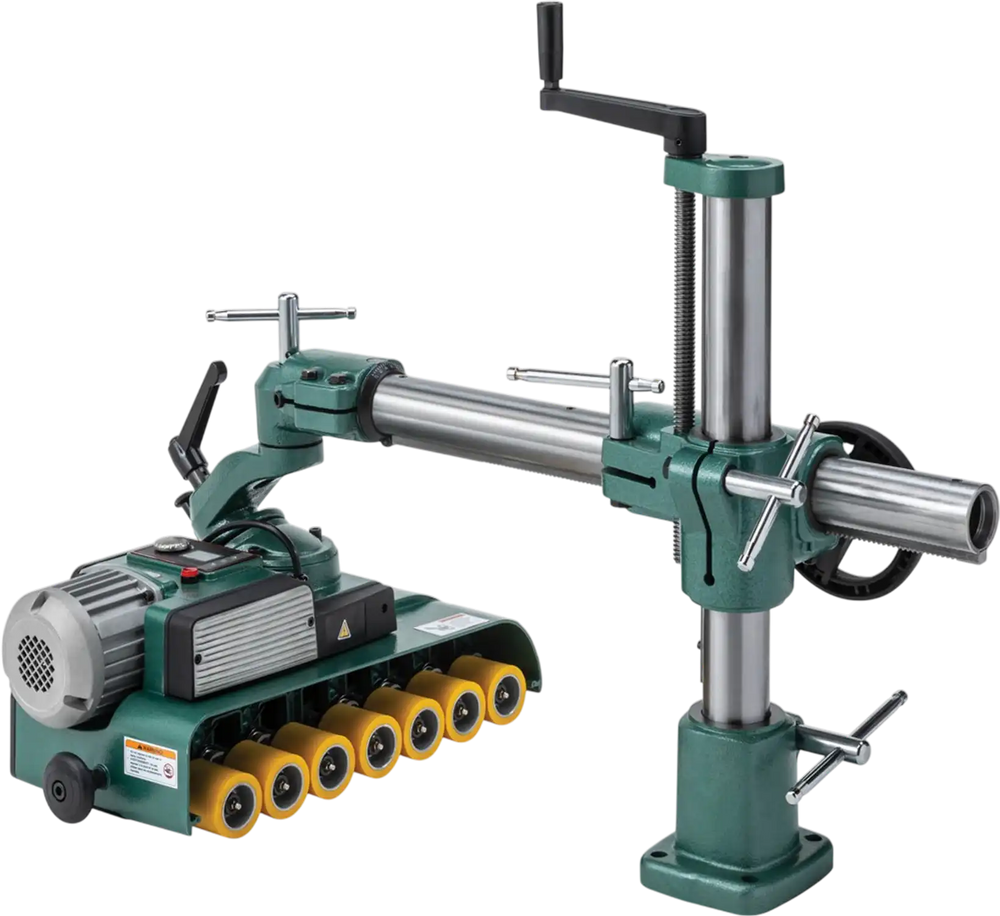 Grizzly T33295 - 2/3 HP Variable-Speed 7-Roller Power Feeder, Single-Phase