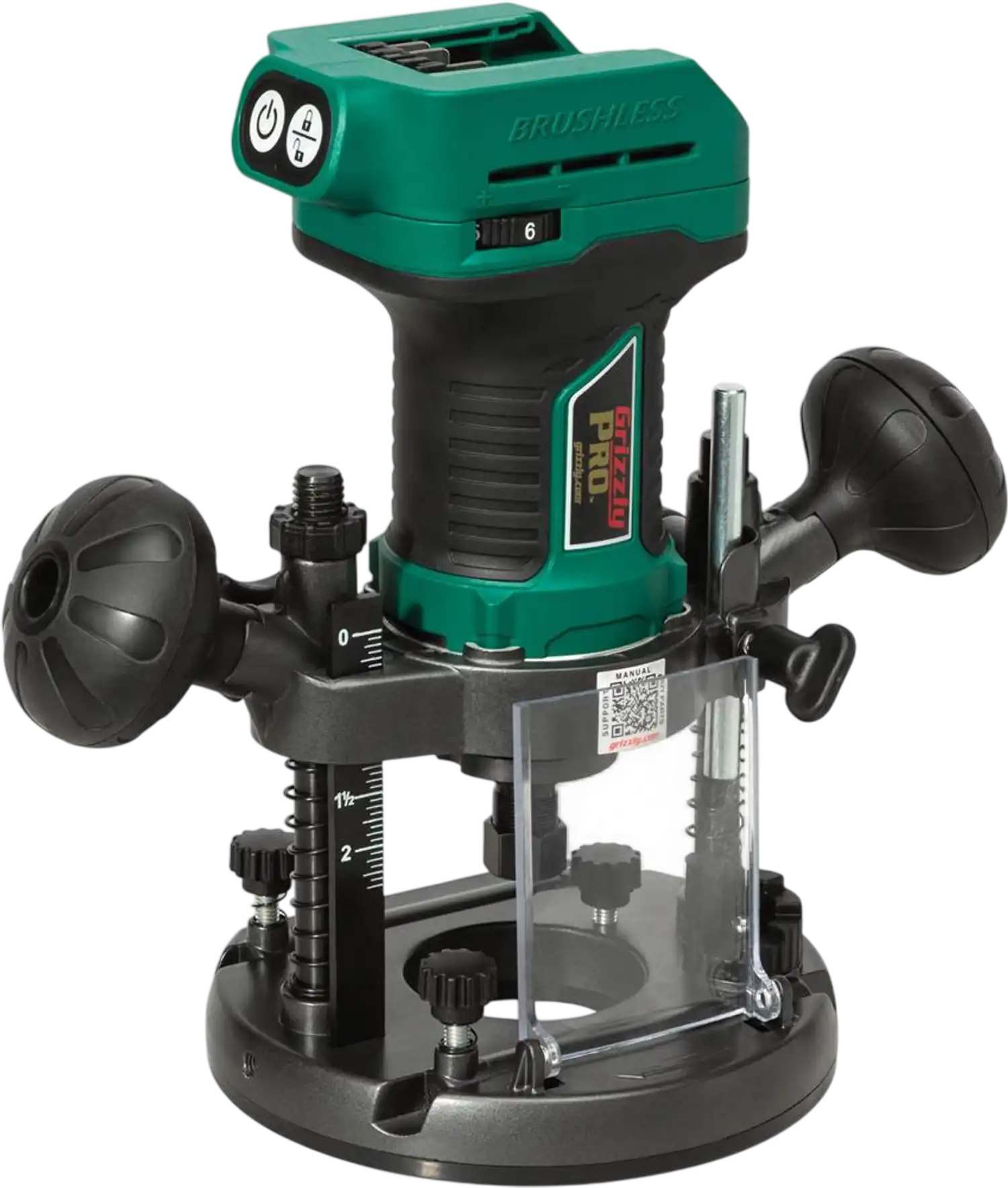 Grizzly T33304 Plunge Router PRO 20V 1/4