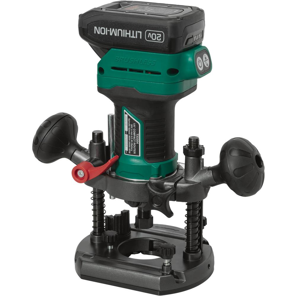 Grizzly PRO T33304X1 - 20V 1/4" Plunge Router Kit with Li-Ion Battery & Charger
