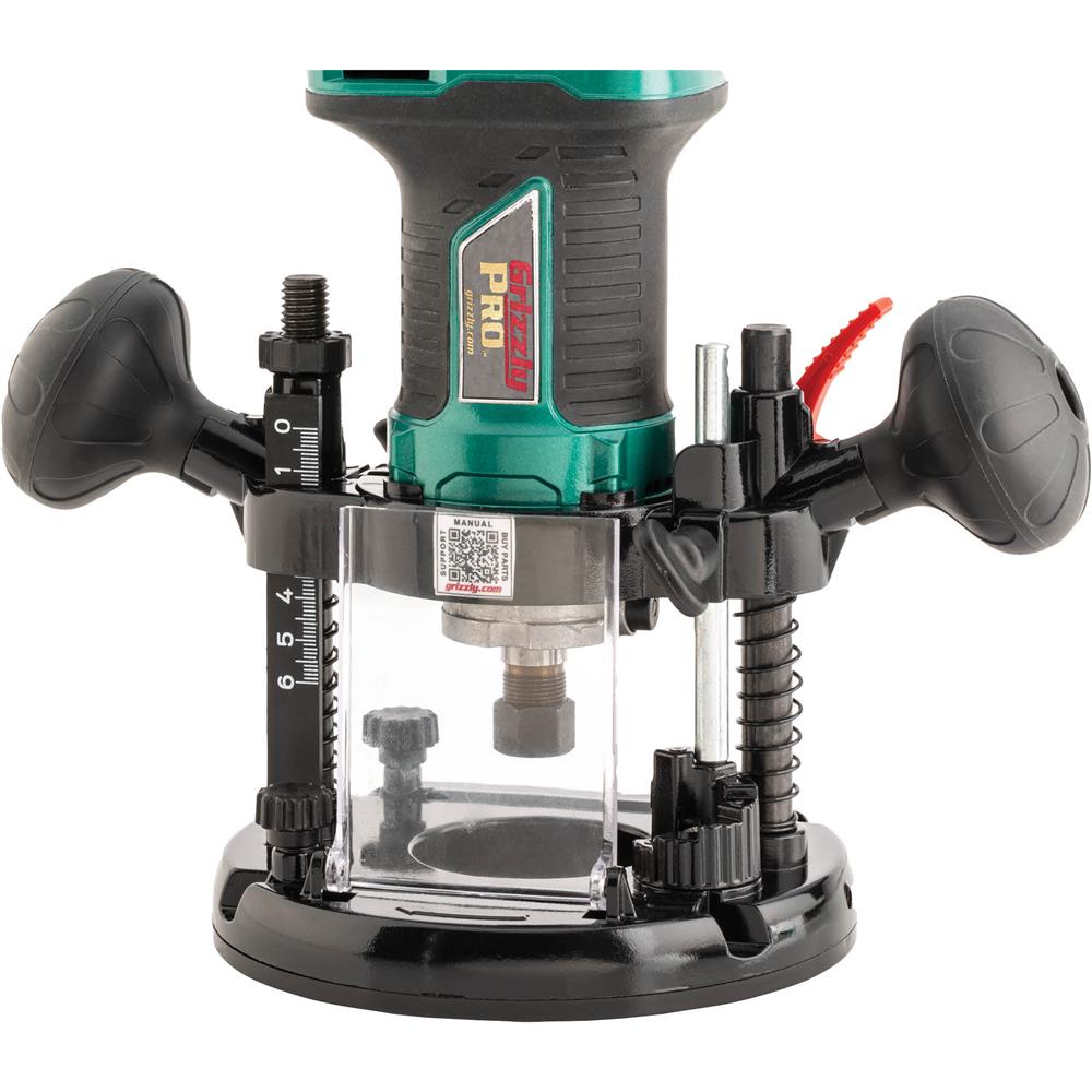 Grizzly PRO T33304X1 - 20V 1/4" Plunge Router Kit with Li-Ion Battery & Charger