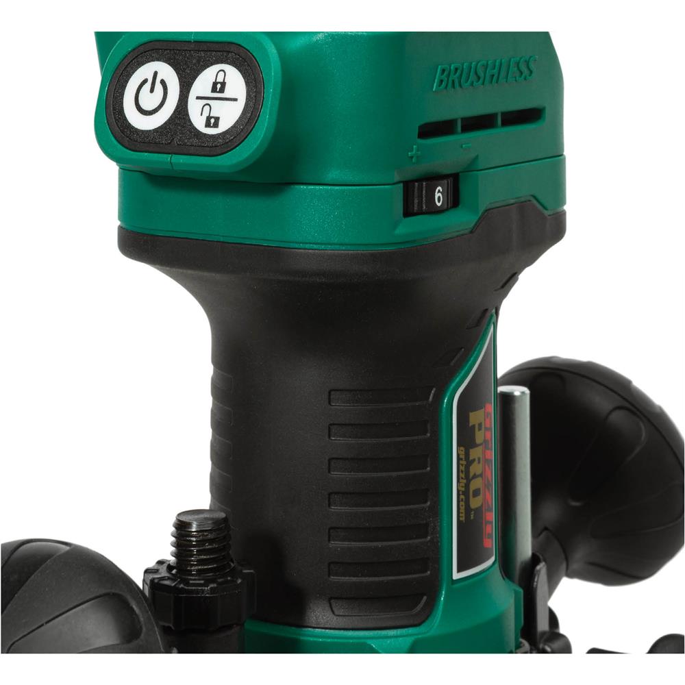 Grizzly PRO T33304X1 - 20V 1/4" Plunge Router Kit with Li-Ion Battery & Charger