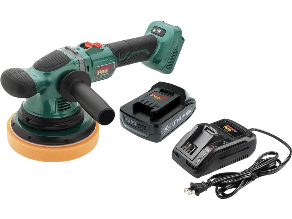 Grizzly PRO T33305X1 - 6" 3-Speed 20V Random Orbit Polisher Kit with Li-Ion Battery & Charger