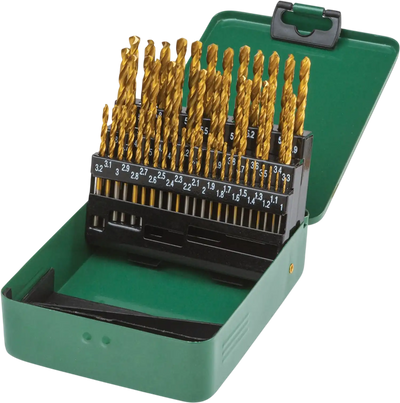 Grizzly T33686 Drill Bit Set PRO M2 HSS Metric TiN-Coated 51 Pc New
